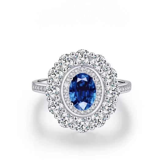 Сребърен пръстен Lady Diana Blue