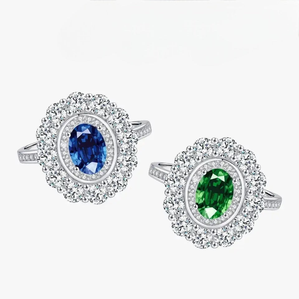 Сребърен пръстен Lady Diana Blue