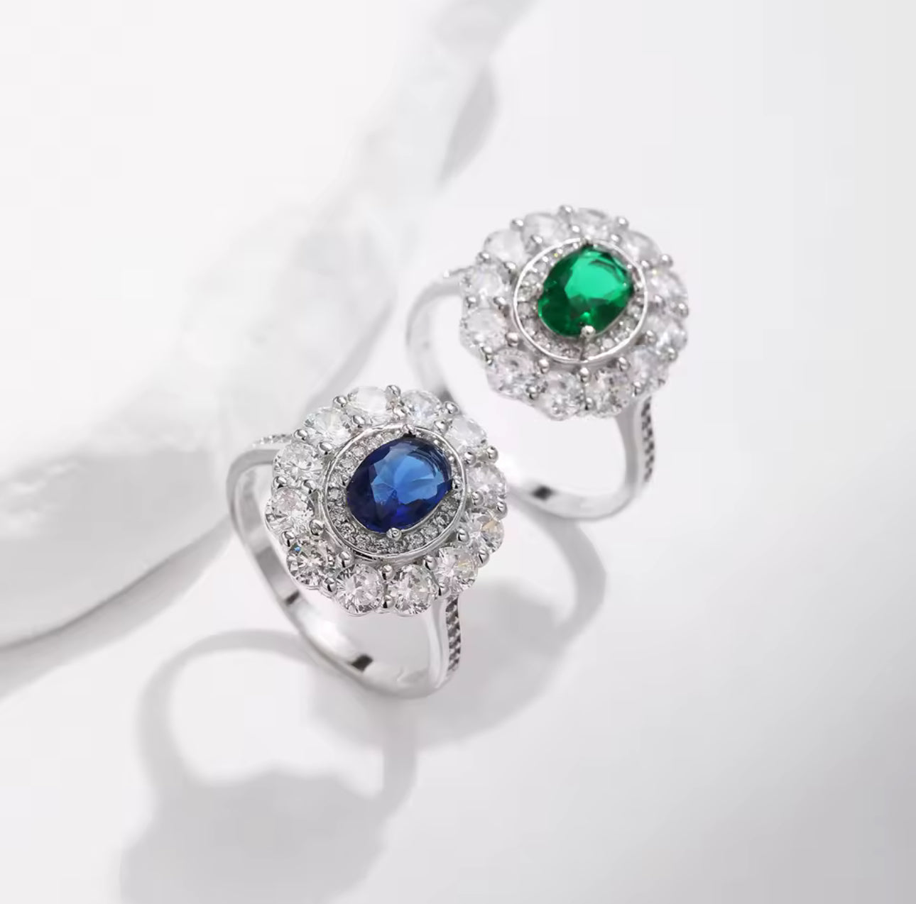 Сребърен пръстен Lady Diana Blue